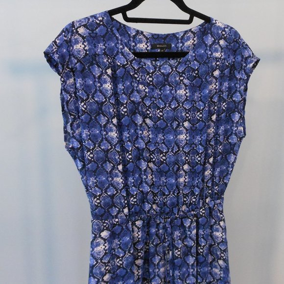 RW&CO Blue Snakeskin Print Dress - Size Large - Picture 3 of 7